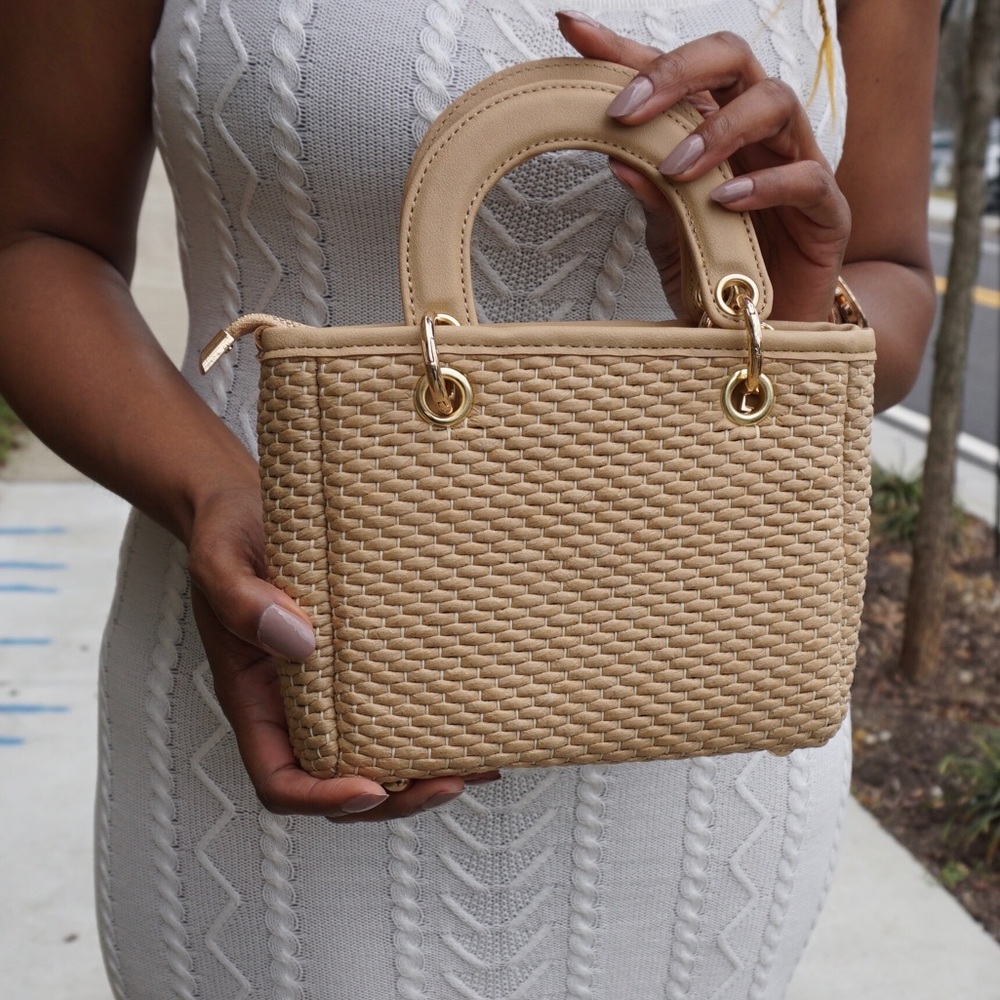 LYDIA BASKETWEAVE HANDBAG